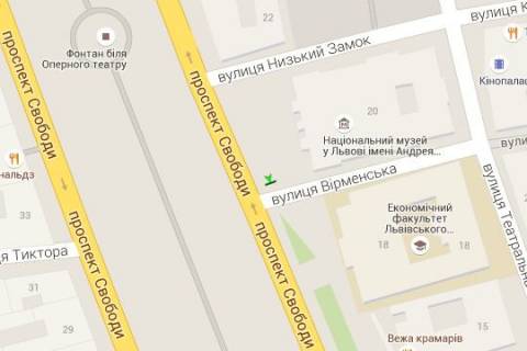 Citylight B in Lviv, 1.2x1.8  Svobodi prosp., 20 scheme