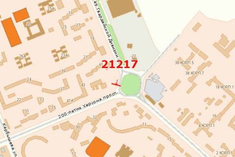 Billboard A in Kherson, 3x6  200-ricca Hersona prosp. - 49 Gvardijs'koi Divizii st. scheme