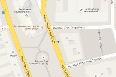 Citylight A in Lviv, 1.2x1.8  Свободи просп., 24 scheme