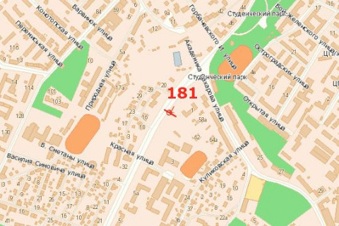 Billboard B in Vasylivka Knagini Ol'gi st. - Akademika Saharova st. (vid centru) scheme