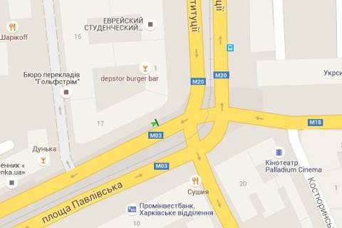 Citylight B in Kharkiv, 1.2x1.8  Rozi Luksemburg pl. (Pavlivs'ka pl.), 7 (No1) scheme