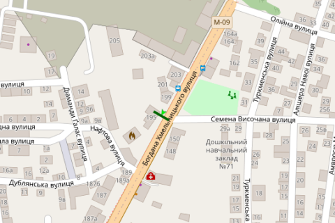 Citylight A in Lviv, 1.2x1.8  Bogdana Hmel'nic'kogo st., 195 scheme