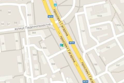 Backlight B in Kharkiv, 1.2x1.8  Gagarina prosp., 306 (zupinka) scheme