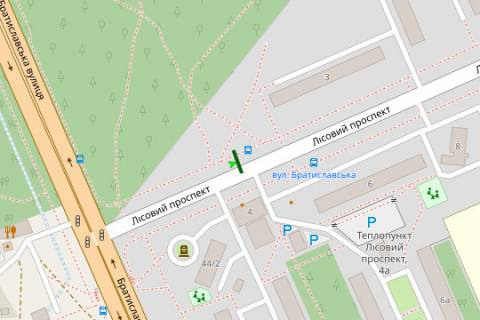 Billboard B in Kyiv, 3x6  Lisovij prosp., 3 (u napramku Milutenko st.) scheme