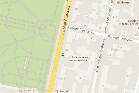 Citylight B in Kharkiv, 1.2x1.8  Sums'ka st., 42 scheme