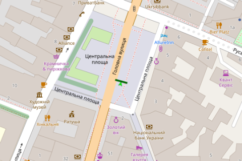 Scrolller, Scroll A in Vasylivka Central'na pl., (No1) - Kobilans'koi Ol'gi st. - Golovna st. - 428508 scheme