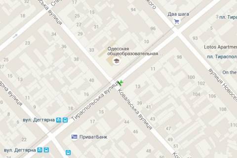 Citylight B in Odessa, 1.2x1.8  Tiraspol's'ka st., 13 - Kuznecna st. scheme