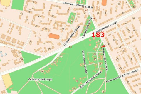 Billboard A in Vasylivka Lubins'ka st. - Vigovs'kogo st. (Ivana Vigovs'kogo st.) (vid aeroportu do rinku) scheme