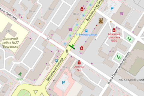 Citylight B in Kropyvnytskyi (Kirovograd), 1.2x1.8  Vokzal'na st. (Zovtnevoi Revolucii st.), 37/16 scheme