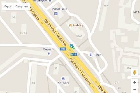 Non-Standard A in Kharkiv, 1.2x1.8  Гагаріна просп., 43/2 (зупинка) scheme