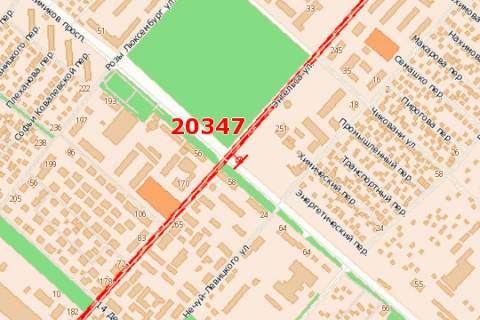 Billboard B in Cherkasy, 3x6  Engel'sa st. (V'aceslava Cornovola st.) - Himikiv prosp. scheme