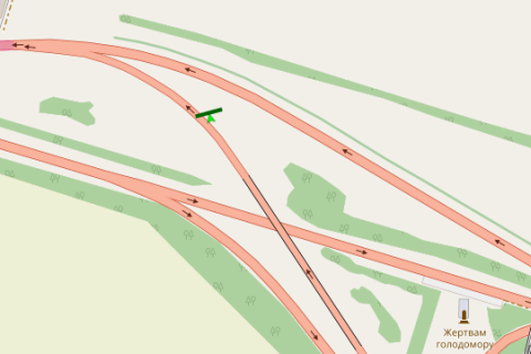 Backlight A in Trasy Kiev, 6x12  Київ - Бориспіль, виїзд з аеропорту "Бориспіль" (у напрямку  Києва) scheme