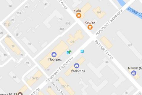 Backlight B in Chernihiv, 1.2x1.8  Peremogi prosp., 102 scheme