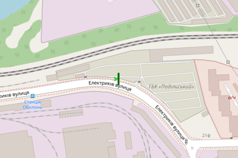 Billboard B in Vasylivka, 3x6  Elektrikiv st. (v napramku Naberezno-Ribal'skoj st.) scheme