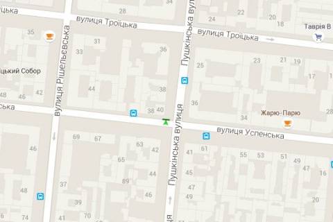 Citylight A in Odessa, 1.2x1.8  Puskins'ka st., 40 - Uspens'ka st. scheme