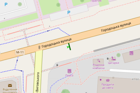 Scrolller, Scroll A in Lviv, 2.3x3.14  Городоцька вул., 249 - Виговського вул. (Івана Виговського вул.) - 663117 scheme