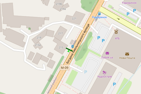 Citylight B in Lviv, 1.2x1.8  Bogdana Hmel'nic'kogo st., 217 scheme