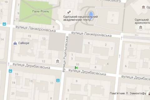 Citylight A in Odessa, 1.2x1.8  Deribasivska st., 10 - Risel'evs'ka st. scheme