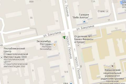 Citylight B in Kharkiv, 1.2x1.8  Nauki prosp. (Lenina prosp.), 9 - Evgenia Enina st. scheme