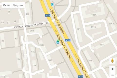 Citylight A in Kharkiv, 1.2x1.8  Gagarina prosp., 306 (zupinka) scheme