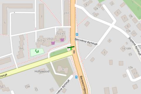 Billboard B in Poltava, 3x6  Velikotirnivs'ka st. - Uria Timosenko st. scheme