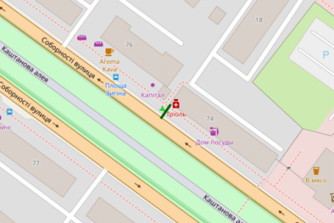 Citylight B in Poltava, 1.2x1.8  Sobornosti st., 74 (No2) scheme