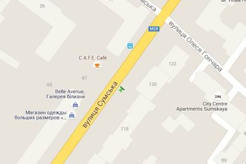 Citylight A in Kharkiv, 1.2x1.8  Sums'ka st., 118 scheme