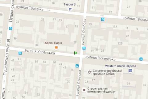 Backlight A in Odessa, 1.2x1.8  Uspens'ka st., 28/30 - Osipova st. scheme