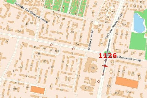 Billboard B in Vasylivka Knagini Ol'gi st., 59-a (vid centru) scheme