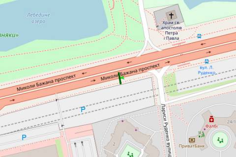 Billboard B in Kyiv, 3x6  Mikoli Bazana prosp. - Larisi Rudenko st. (u napramku Pivdennogo mostu) scheme