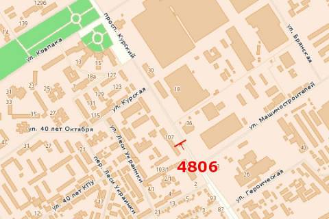 Billboard B in Sumi, 3x6  Peremogi prosp. (Kurs'kij prosp.), 107 scheme