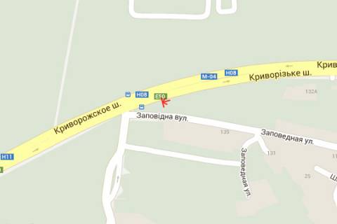 Billboard B in Dnipro trasi, 3x6  Krivoriz'ke sose - Zapovidna st. scheme