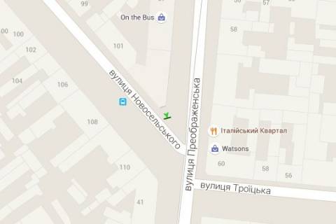 Backlight B in Odessa, 2.3x3.14  Preobrazens'ka st. - Novosil's'kogo st. - Troic'ka st. scheme