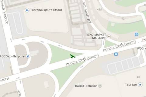 Billboard B in Vasylivka Sobornosti prosp. - Karpenka-Karogo st. scheme