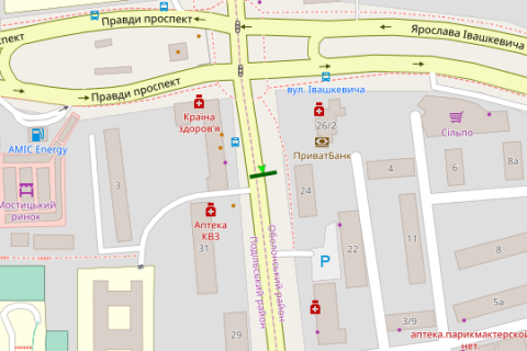 Billboard B in Vasylivka, 3x6  Visgorods'ka st., 24 scheme