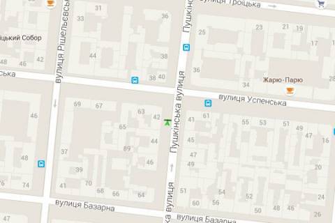 Citylight A in Odessa, 1.2x1.8  Puskins'ka st., 42 - Uspens'ka st. scheme