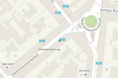 Citylight B in Odessa, 1.2x1.8  Tiraspol's'ka st., 1 - Preobrazens'ka st. (ostanovka) scheme