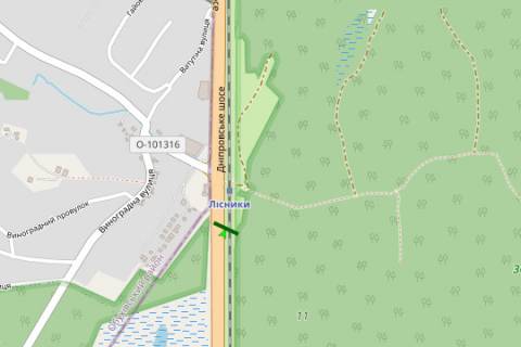 Billboard A in Lisniki (Kiev region), 5x12  Kiiv - Obuhiv, 08km + 580m do Kieva (u napramku  Kieva) scheme