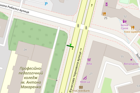 Citylight B in Kyiv, 1.2x1.8  Cornovola V`aceslava st., 24 zup. "Marsala Ribalka" scheme