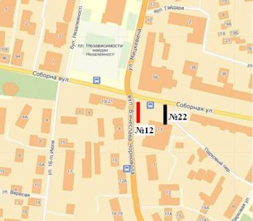 Citylight A in Rivne, 1,2х1,8  Soborna st., 15 (No1) scheme