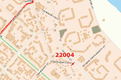 Billboard A in Cherkasy, 3x6  Gagarina st. - Bogdana Hmel'nic'kogo st. scheme