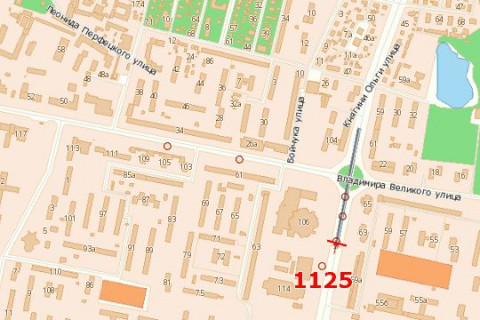 Billboard B in Vasylivka Knagini Ol'gi st., 69 (v centr) scheme