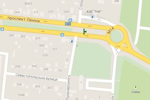 Prismatron, Prism A in Vasylivka Central'nij prosp. (Lenina prosp.) - 10 Slobids'ka st. (Lunacars'kogo st.), (No2) (prizma) - 427593 scheme