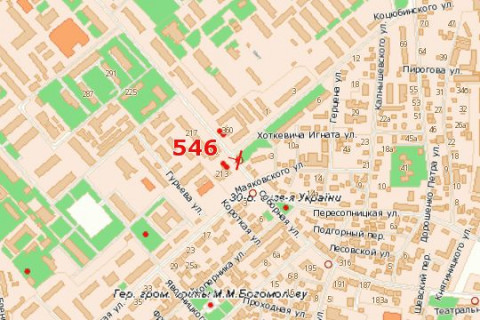 Billboard A in Rivne, 3x6  Soborna st. - Kocubins'kogo st. (v bik slahoprovodu) scheme