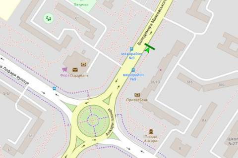 Billboard A in Kyiv, 3x6  Volodimira Maakovs'kogo prosp., 38/10 scheme