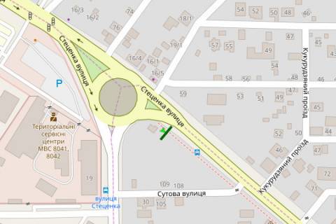 Billboard A in Kyiv, 3x6  Stecenka st. - Mrii st. scheme