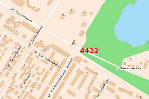 Billboard A in Sumi, 3x6  Harkivs'ka st., (zup. "st. SKD") scheme