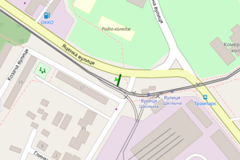 Billboard A in Zaporizhzhya, 3x6  Acenka st. - Kozaca st. scheme