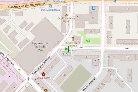 Citylight A in Kyiv, 1.2x1.8  Turivs'ka st., 4 scheme