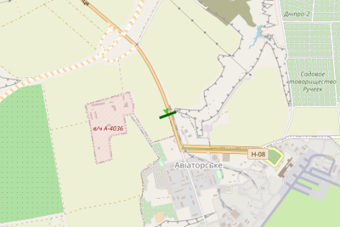 Billboard A in Vasylivka, 3x6  V'izd do smt. Aviators'ke (v bik aeroportu) scheme